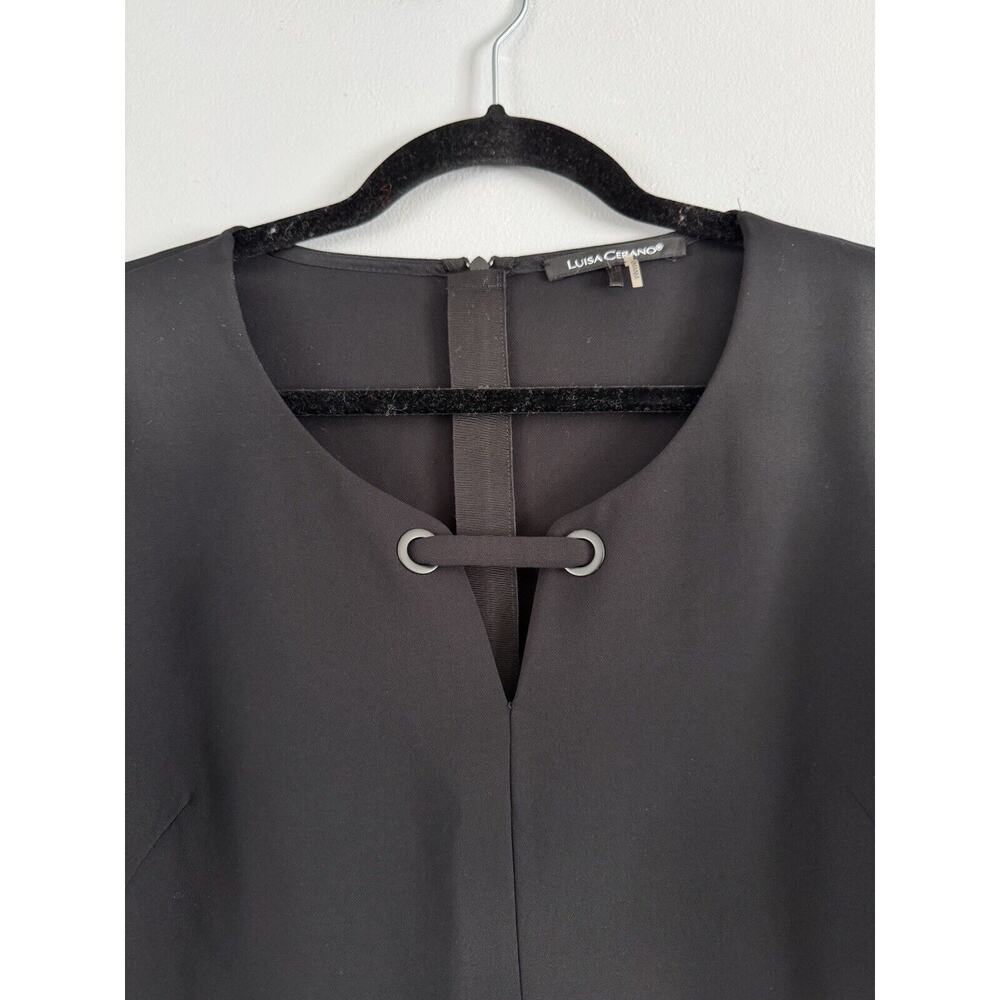 Luisa Cerano Black Long Sleeve Shift Dress Women’s Size 6 - Picture 5 of 9